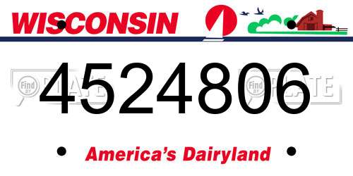 4524806 Wisconsin License Plate