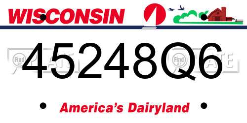 45248Q6 Wisconsin License Plate