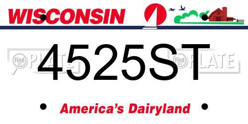 4525ST Wisconsin License Plate