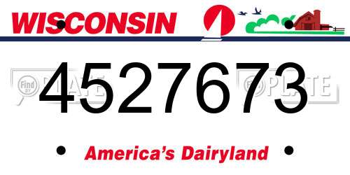 4527673 Wisconsin License Plate