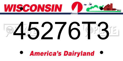 45276T3 Wisconsin License Plate