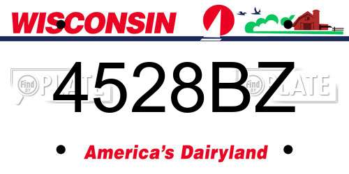 4528BZ Wisconsin License Plate
