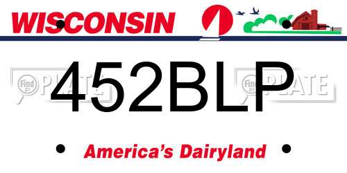 452BLP Wisconsin License Plate