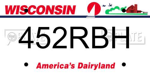 452RBH Wisconsin License Plate