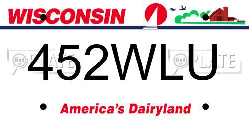452WLU Wisconsin License Plate