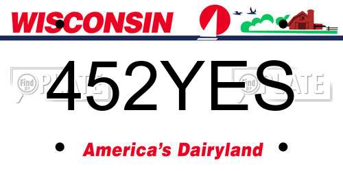 452YES Wisconsin License Plate