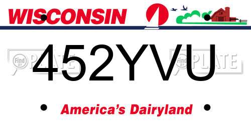 452YVU Wisconsin License Plate