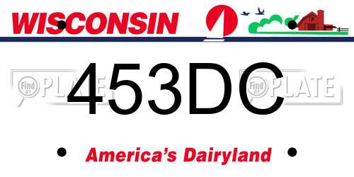 453DC Wisconsin License Plate