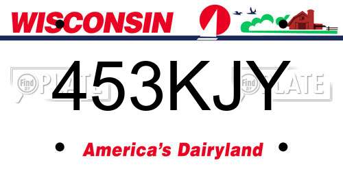 453KJY Wisconsin License Plate