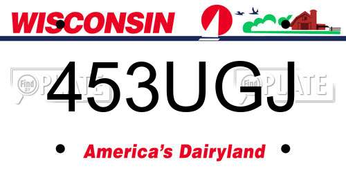 453UGJ Wisconsin License Plate