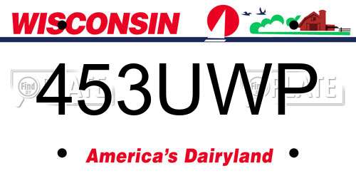 453UWP Wisconsin License Plate