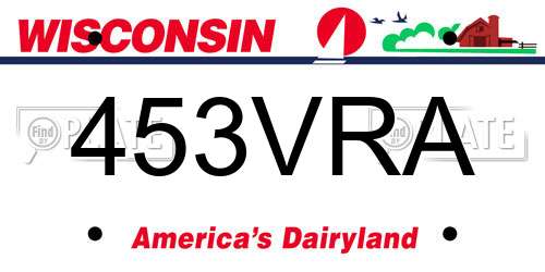 453VRA Wisconsin License Plate