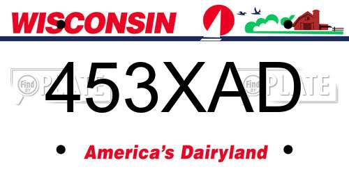 453XAD Wisconsin License Plate