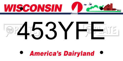 453YFE Wisconsin License Plate