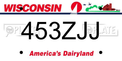 453ZJJ Wisconsin License Plate