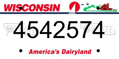 4542574 Wisconsin License Plate
