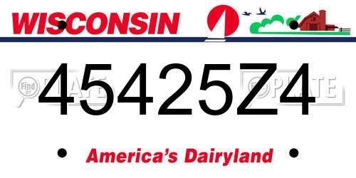 45425Z4 Wisconsin License Plate