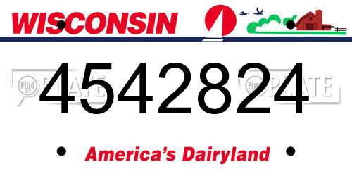 4542824 Wisconsin License Plate
