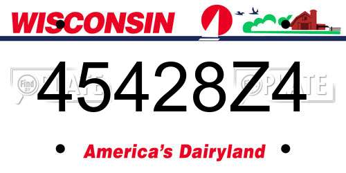 45428Z4 Wisconsin License Plate