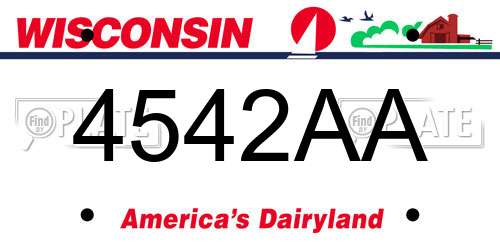 4542AA Wisconsin License Plate