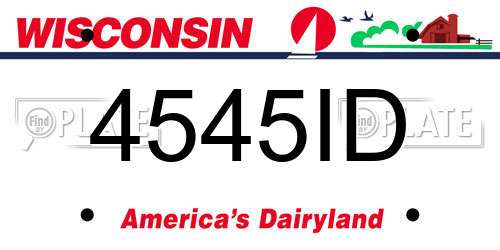 4545ID Wisconsin License Plate