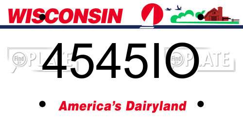 4545IO Wisconsin License Plate