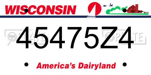 45475Z4 Wisconsin License Plate
