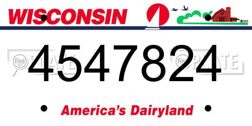 4547824 Wisconsin License Plate