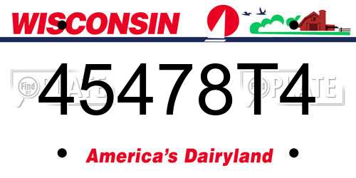 45478T4 Wisconsin License Plate