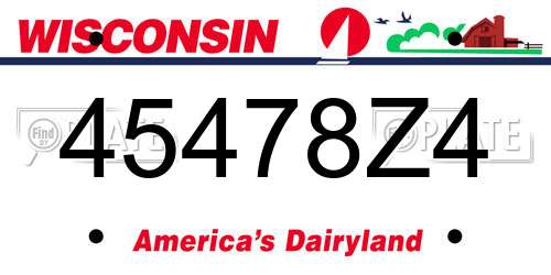 45478Z4 Wisconsin License Plate