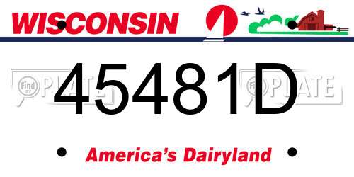 45481D Wisconsin License Plate