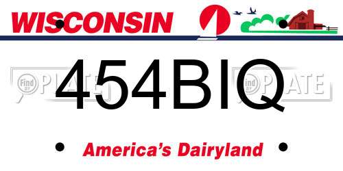 454BIQ Wisconsin License Plate