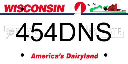 454DNS Wisconsin License Plate