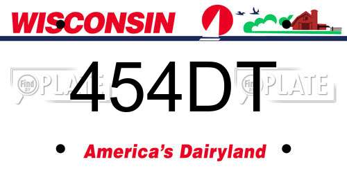 454DT Wisconsin License Plate