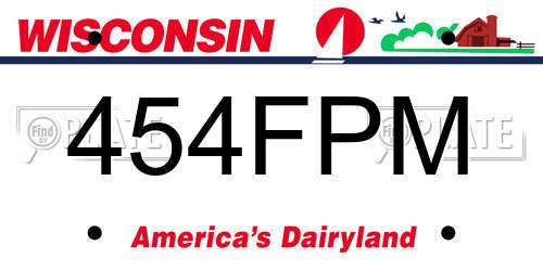 454FPM Wisconsin License Plate