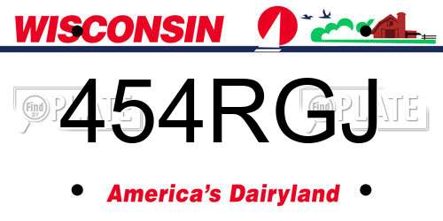 454RGJ Wisconsin License Plate