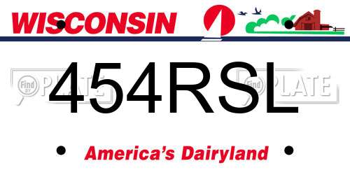 454RSL Wisconsin License Plate