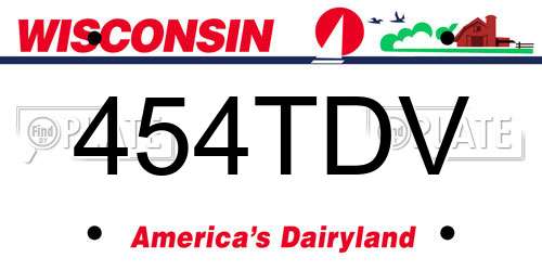 454TDV Wisconsin License Plate
