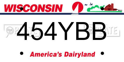 454YBB Wisconsin License Plate