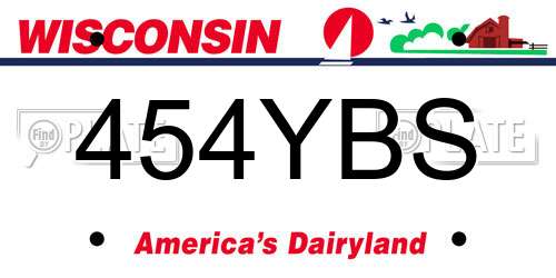 454YBS Wisconsin License Plate