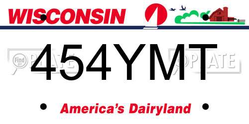 454YMT Wisconsin License Plate