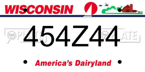 454Z44 Wisconsin License Plate