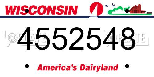 4552548 Wisconsin License Plate