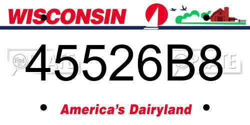 45526B8 Wisconsin License Plate