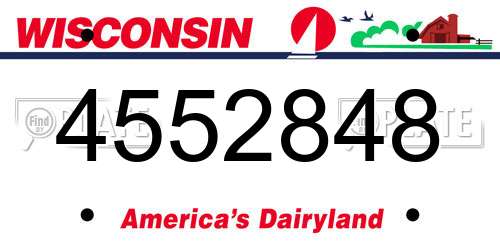 4552848 Wisconsin License Plate