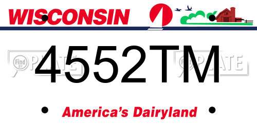 4552TM Wisconsin License Plate
