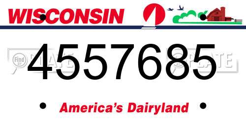 4557685 Wisconsin License Plate