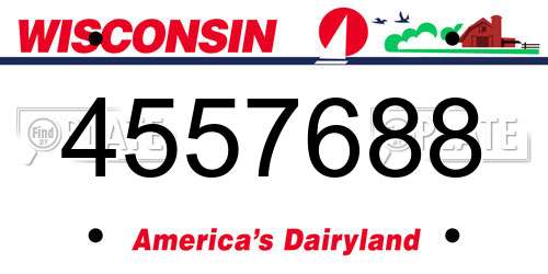 4557688 Wisconsin License Plate