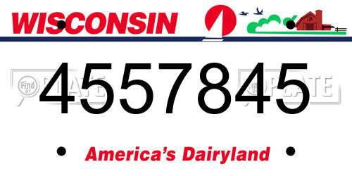 4557845 Wisconsin License Plate