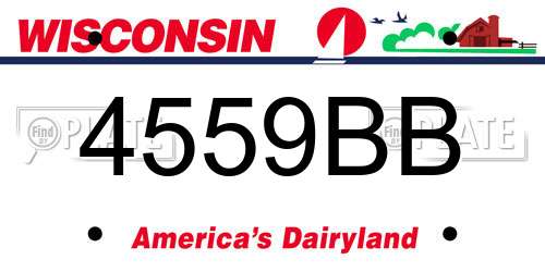 4559BB Wisconsin License Plate